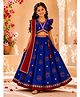 Twisha Woven Half Sleeves Lotus Printed Lehenga Choli Set -Royal Blue