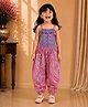 Twisha Cotton Woven Sleeveless Chevron Printed & Frill Detailed Jumpsuit - Pink