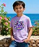 Wear Your Opinion Cotton Knit Half Sleeves Tiger Printed Tee - Lavender