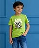 Wear Your Opinion Cotton Knit Half Sleeves Chill Master Text & Koala Printed Tee - Lime Punch