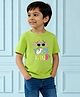 Wear Your Opinion Cotton Knit Half Sleeves Cool To Be Kind Text Printed Tee - Limegreen