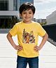 Wear Your Opinion Cotton Knit Half Sleeves Lord Hanuman Printed Tee - Yellow