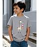 Wear Your Opinion Cotton Knit Half Sleeves You Make Me Happy Text Printed Tee - Grey