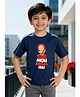 Wear Your Opinion Cotton Knit Half Sleeves Sab Moh Maya Hai Text Printed Tee - Navy Blue