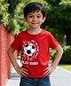 Wear Your Opinion Cotton Knit Half Sleeves Aim For You Goals Text Printed Tee - Red