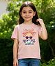 Wear Your Opinion Cotton Knit Half Sleeves You Glow Girl Text  Printed Tee - Peach
