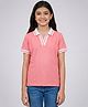 Wear Your Opinion Cotton Knit Half Sleeves Solid Polo Tee - Blush Pink