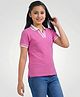Wear Your Opinion Cotton Knit Half Sleeves Solid Polo Tee - Lavender