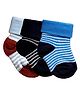 NEXT2SKIN Cotton Pack Of 3 Striped Socks - Brown Black & Blue