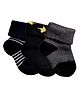 NEXT2SKIN Cotton Pack Of 3 Striped Socks - Black & Charcoal Grey