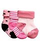 NEXT2SKIN Cotton Pack Of 3 Striped & Polka Dots Printed Socks - Hot Pink & Dark Pink