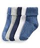 Mothercare Cotton Blend Knit Ankle Length Turn - Over - Top Socks Pack Of 5 - Blue/Grey - Dark Blue