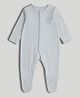 Mothercare 100% Cotton Full Sleeves Solid Sleep Suit - Light Blue