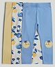 Mothercare Cotton Mix Knit Full Length Leggings with Fruit Charm Print in Beige Blue & White