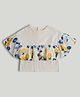 Mothercare Cotton Woven T-Shirt with Half Sleeves and Fruit and Flowers Print in Cream