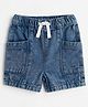 Mothercare 100% Cotton Woven Solid Denim Shorts in Blue