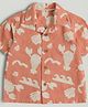 Mothercare 100% Cotton Woven Half Sleeves Printed Shirt with Mini Lobster - Dark Orange