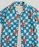 Mothercare 100% Cotton Woven Half Sleeves Checks Shirt and T-Shirt Set with Mini Lobster Print - Blue