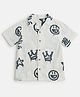 Mothercare 100% Cotton Woven Shirt with Half Sleeves and Junior Expression Print - White