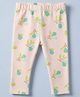 Mothercare Cotton Knit Full Length Leggings with Fruit Print in Cream