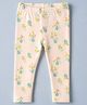 Mothercare Cotton Knit Full Length Leggings with Fruit Print in Cream
