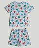 Mothercare 100% Cotton Knit Woven Half Sleeves T-Shirt and Shorts Co-Ords Set With Dinosaur Print - Blue