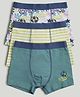 Mothercare Cotton Elastane Woven Solid Trunks Pack Of 3 - Blue
