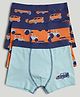 Mothercare Cotton Elastane Woven Solid Trunks With Vehicle Print Pack Of 3 - Red Black