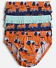 Mothercare 100% Cotton Woven Vehicle Printed Brief Pack of 5 - Orange Blue