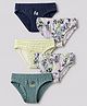 Mothercare 100% Cotton Woven Star Printed Brief Pack of 5 - Blue Grey Green