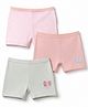 Mothercare Cotton Woven Solid Trunks With Butterfly Print Pack of 3 - Pink & Grey