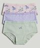 Mothercare Cotton Woven Panties Hipster With Horse & Polka Dot Print Pack Of 3 - Green Purple Pink