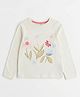 Mothercare Cotton Woven T-Shirts with Full Sleeves and Floral Print - White