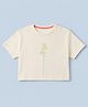 Mothercare 100% Cotton Elastane Woven T-Shirt with Half Sleeves and Flower Print in White