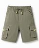 Mothercare 100% Cotton Woven Solid Shorts With Pockets in Green