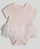Mothercare 100% Cotton Woven Knit Half Sleeves Butterfly Embroidered Onesie - Pink
