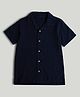Mothercare Viscose Linen Woven Solid Shirt with Half Sleeves - Navy Blue