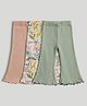 Mothercare Cotton Knit Full Length Leggings and Safari Print Pack of 3 - Peach Olive Green