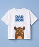 Mothercare 100% Cotton Woven T-Shirt with Half Sleeves and Bear Print in White