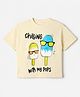 Mothercare 100% Cotton Woven T-Shirt with Half Sleeves and Popsicles Print in Yellow