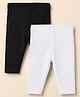 Mothercare Cotton Knit Skinny Fit Full Length Solid Leggings in Black & White Pack of 2