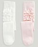 Mothercare Cotton Blend Knit Frilly Tights Pack Of 2 - Pink And Cream