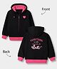 Pine Kids 100% Cotton Knit Full Sleeves Hooded Sweatshirt With Heart Print - Black