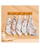 Little Boo Muslin 6 Layer Organic Cotton Face Towels for Newborn Baby,Baby Bath Towel Wipes Extra Soft Hankies Handkerchief for Kids, Reusable for Toddlers Kids - (Pack of 5) Digital Print