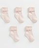 Mothercare Cotton Blend Knit Regular Solid Socks - Pack Of 5 - Pink