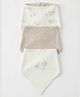 Mothercare 100% Cotton Bibs with Back Snap Buttons and Classic Goose Adventures Print Newborn (Pack Of 3) - White, Beige, Cream