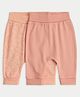 Mothercare Cotton Knit Full Length Solid Jogger Pack of 2 in Peach
