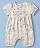 Mothercare 100% Cotton Knit Special Collection Printed Half Sleeves Sleep Suit with Floral Print - White