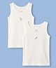 Mothercare Cotton Woven Regular Round Neck Sleeveless Vests Pack Of 2 - White