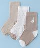 Mothercare Cotton Blend Knit Solid Socks in Brown Pack of 3